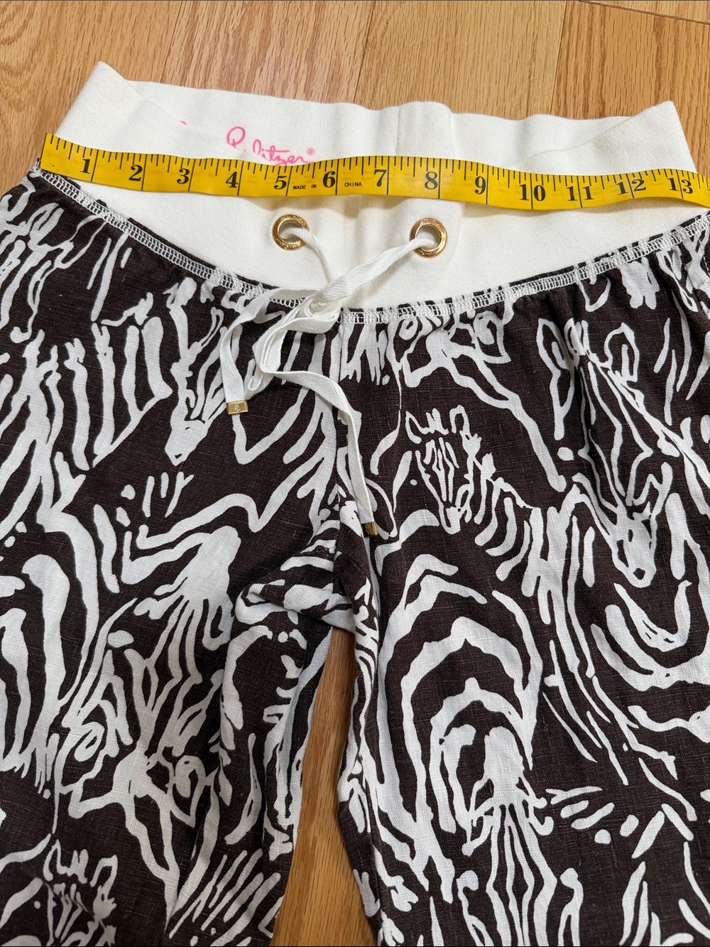 Lilly Pulitzer XS the linen beach wide leg  pants in zebra print . - Picture 7 of 10